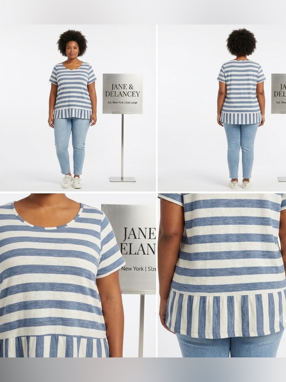 Jane & Delancey Stripe Top Large